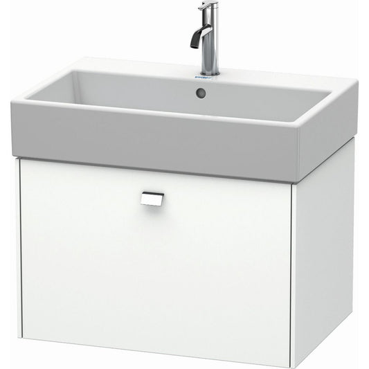 Duravit Brioso 27" x 17" x 18" One Drawer Wall-Mount Vanity Unit in White Matt and Chrome Handle