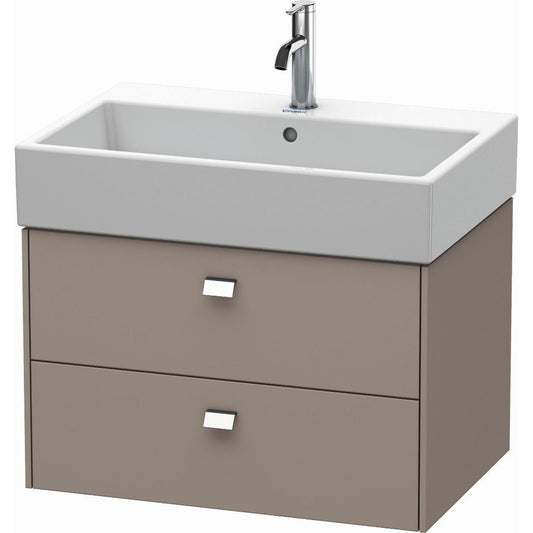 Duravit Brioso 27" x 17" x 18" Two Drawer Wall-Mount Vanity Unit in Basalt Matt and Chrome Handle
