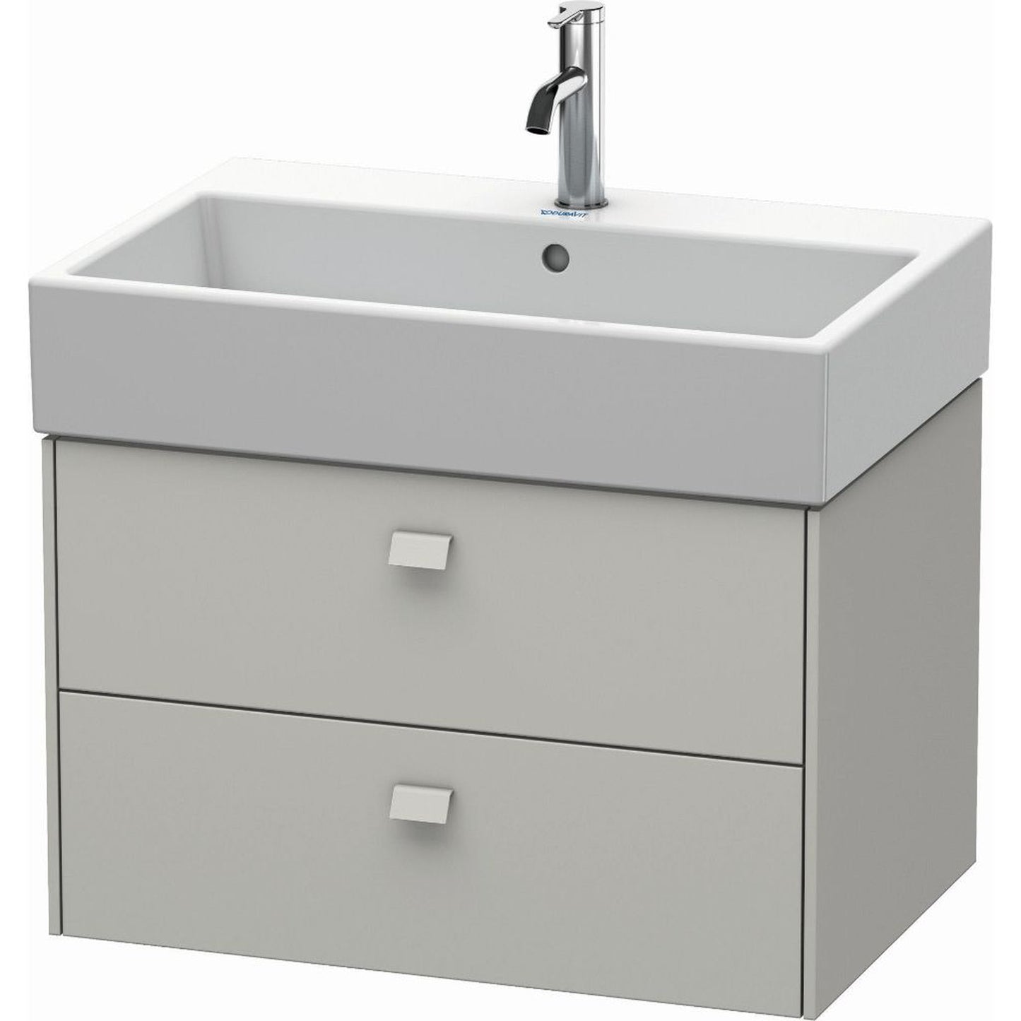 Duravit Brioso 27" x 17" x 18" Two Drawer Wall-Mount Vanity Unit in Concrete Grey Matt