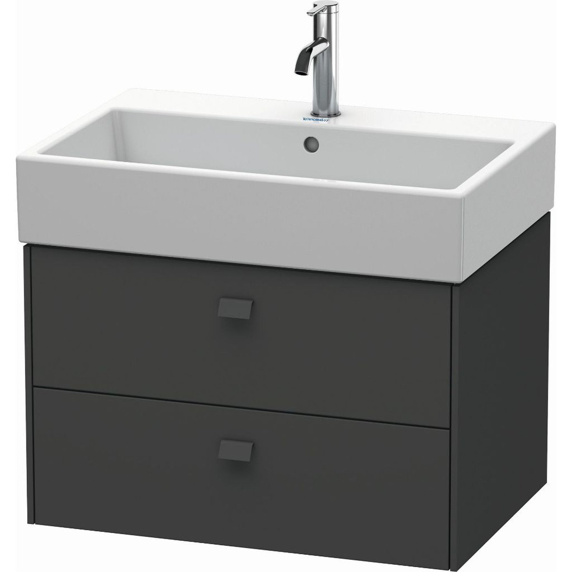 Duravit Brioso 27" x 17" x 18" Two Drawer Wall-Mount Vanity Unit in Graphite Matt