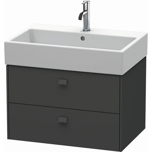 Duravit Brioso 27" x 17" x 18" Two Drawer Wall-Mount Vanity Unit in Graphite Matt