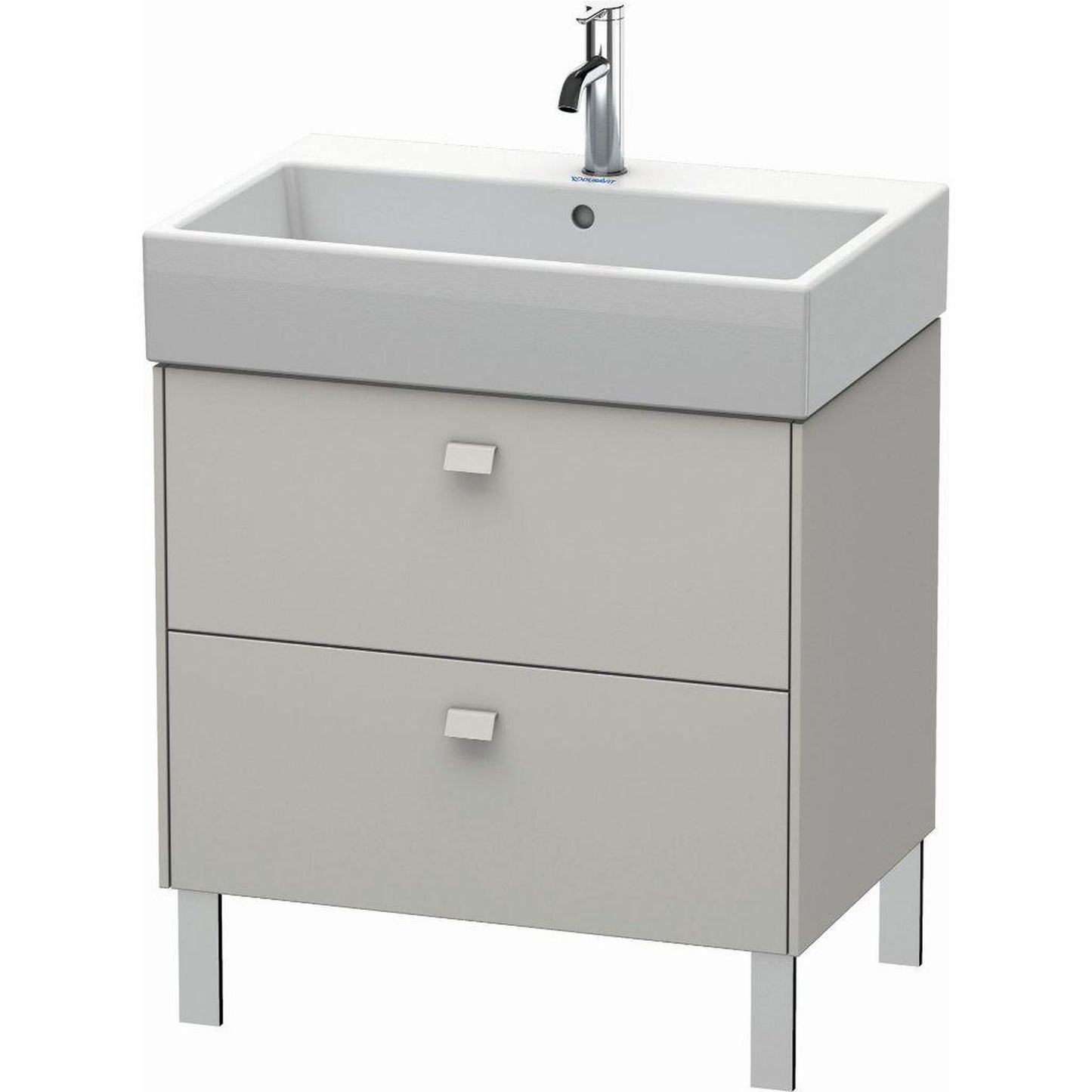 Duravit Brioso 27" x 22" x 18" Two Drawer Floor Standing Vanity Unit in Concrete Grey Matt