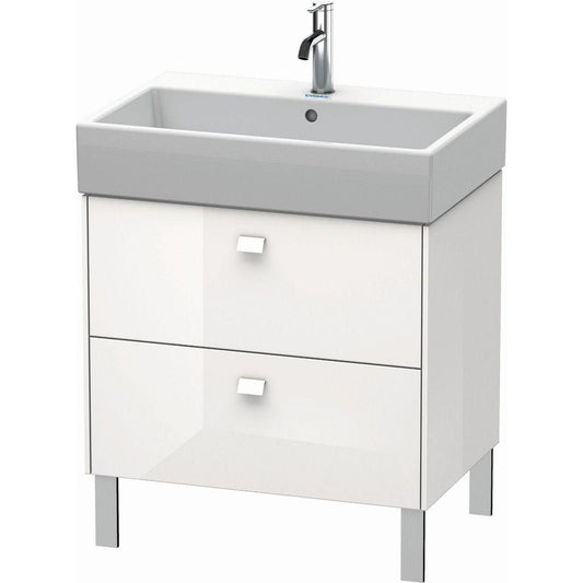 Duravit Brioso 27" x 22" x 18" Two Drawer Floor Standing Vanity Unit in White High Gloss