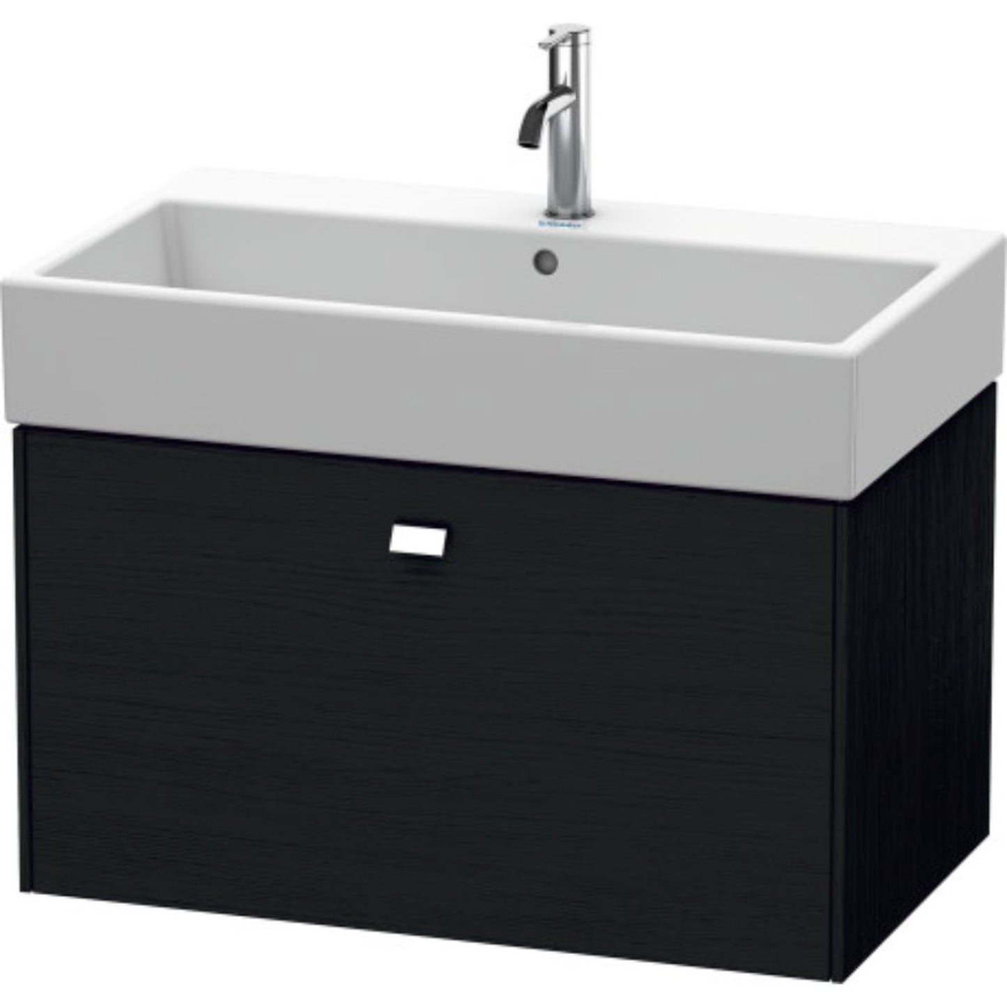 Duravit Brioso 31" x 17" x 18" One Drawer Wall-Mount Vanity Unit in Black Oak and Chrome Handle