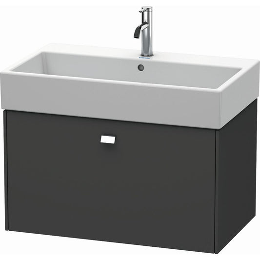 Duravit Brioso 31" x 17" x 18" One Drawer Wall-Mount Vanity Unit in Graphite Matt and Chrome Handle