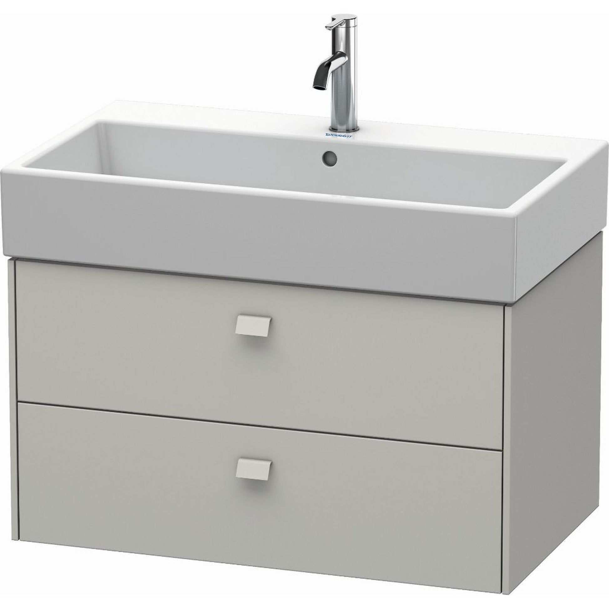 Duravit Brioso 31" x 17" x 18" Two Drawer Wall-Mount Vanity Unit in Concrete Grey Matt