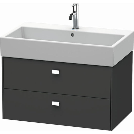 Duravit Brioso 31" x 17" x 18" Two Drawer Wall-Mount Vanity Unit in Graphite Matt and Chrome Handle