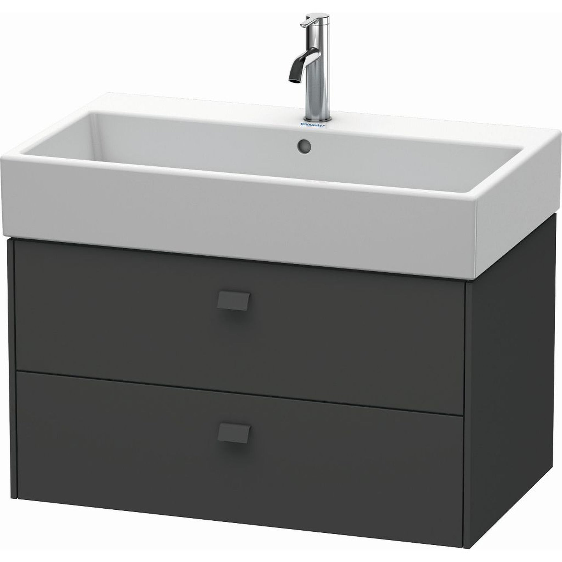 Duravit Brioso 31" x 17" x 18" Two Drawer Wall-Mount Vanity Unit in Graphite Matt