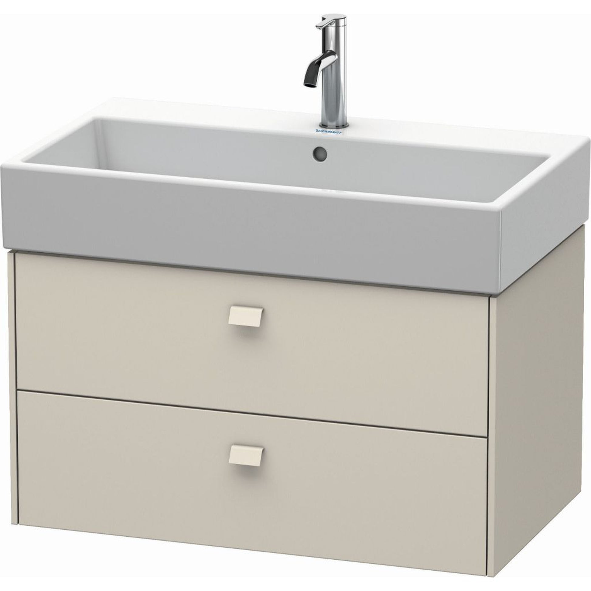 Duravit Brioso 31" x 17" x 18" Two Drawer Wall-Mount Vanity Unit in Taupe
