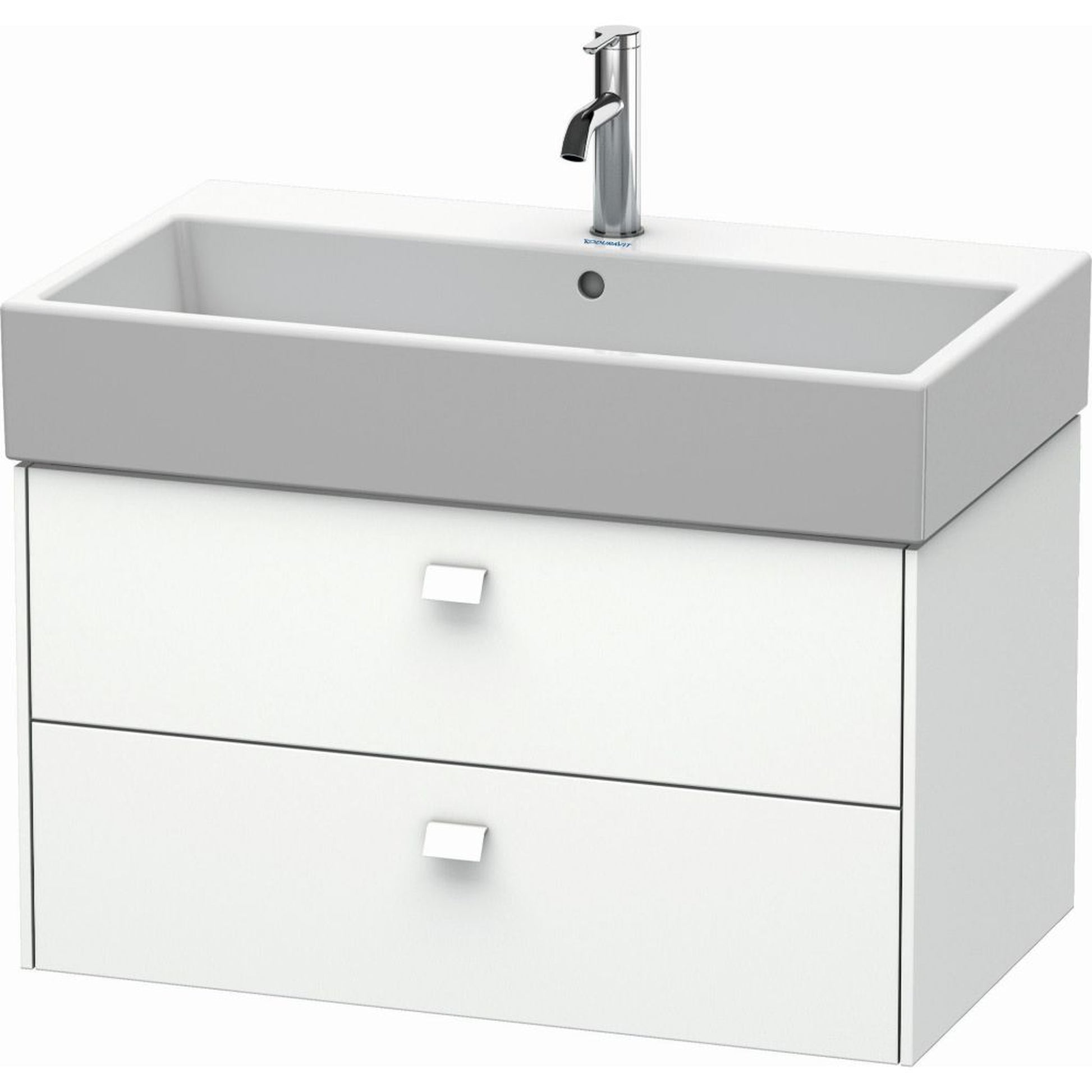 Duravit Brioso 31" x 17" x 18" Two Drawer Wall-Mount Vanity Unit in White Matt