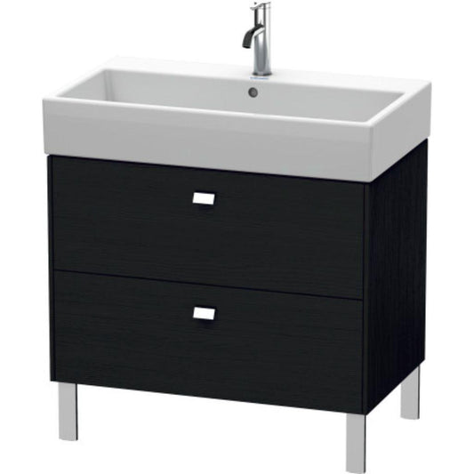 Duravit Brioso 31" x 22" x 18" Two Drawer Floor Standing Vanity Unit in Black Oak and Chrome Handle