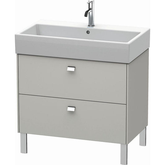 Duravit Brioso 31" x 22" x 18" Two Drawer Floor Standing Vanity Unit in Concrete Grey Matt and Chrome Handle