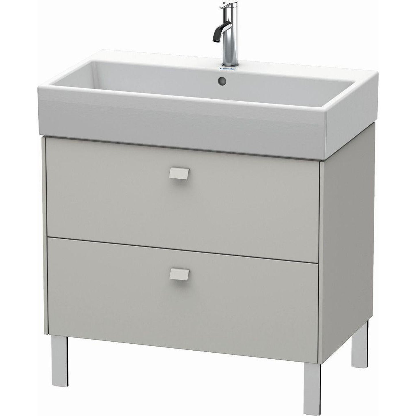 Duravit Brioso 31" x 22" x 18" Two Drawer Floor Standing Vanity Unit in Concrete Grey Matt