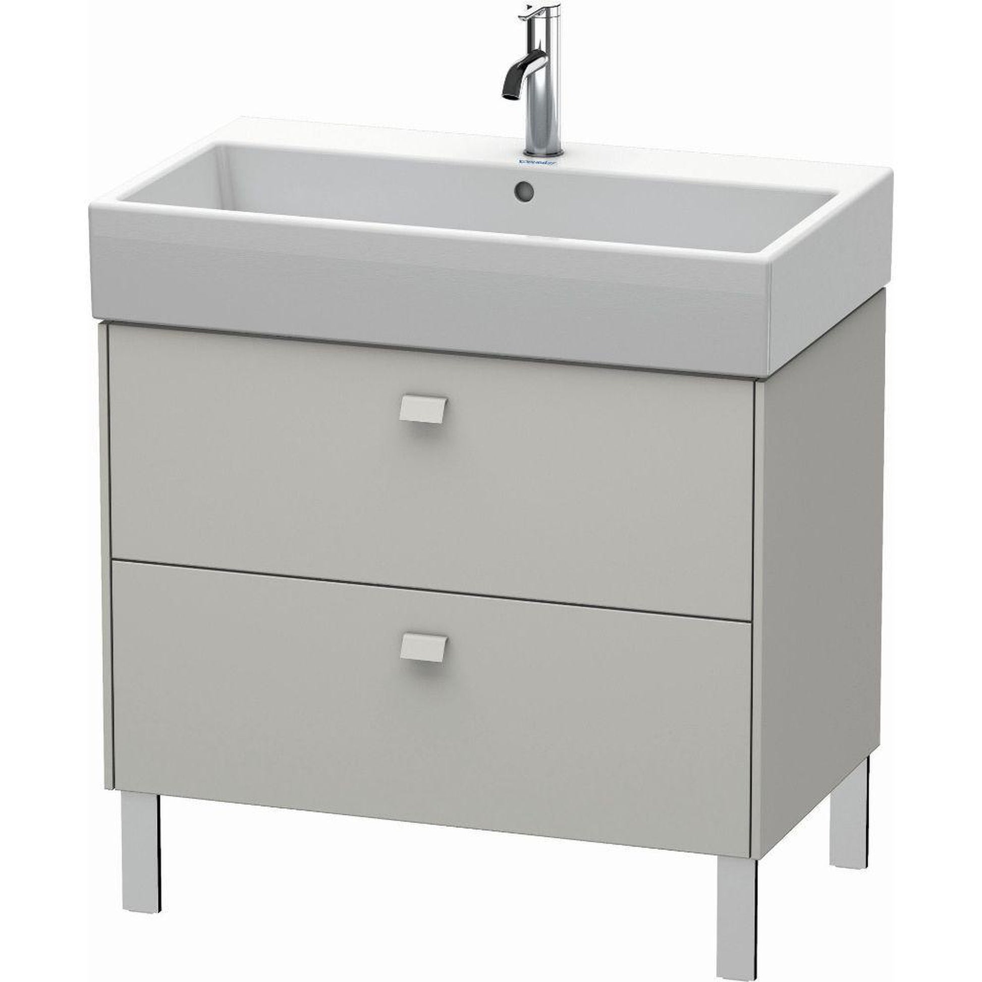 Duravit Brioso 31" x 22" x 18" Two Drawer Floor Standing Vanity Unit in Concrete Grey Matt