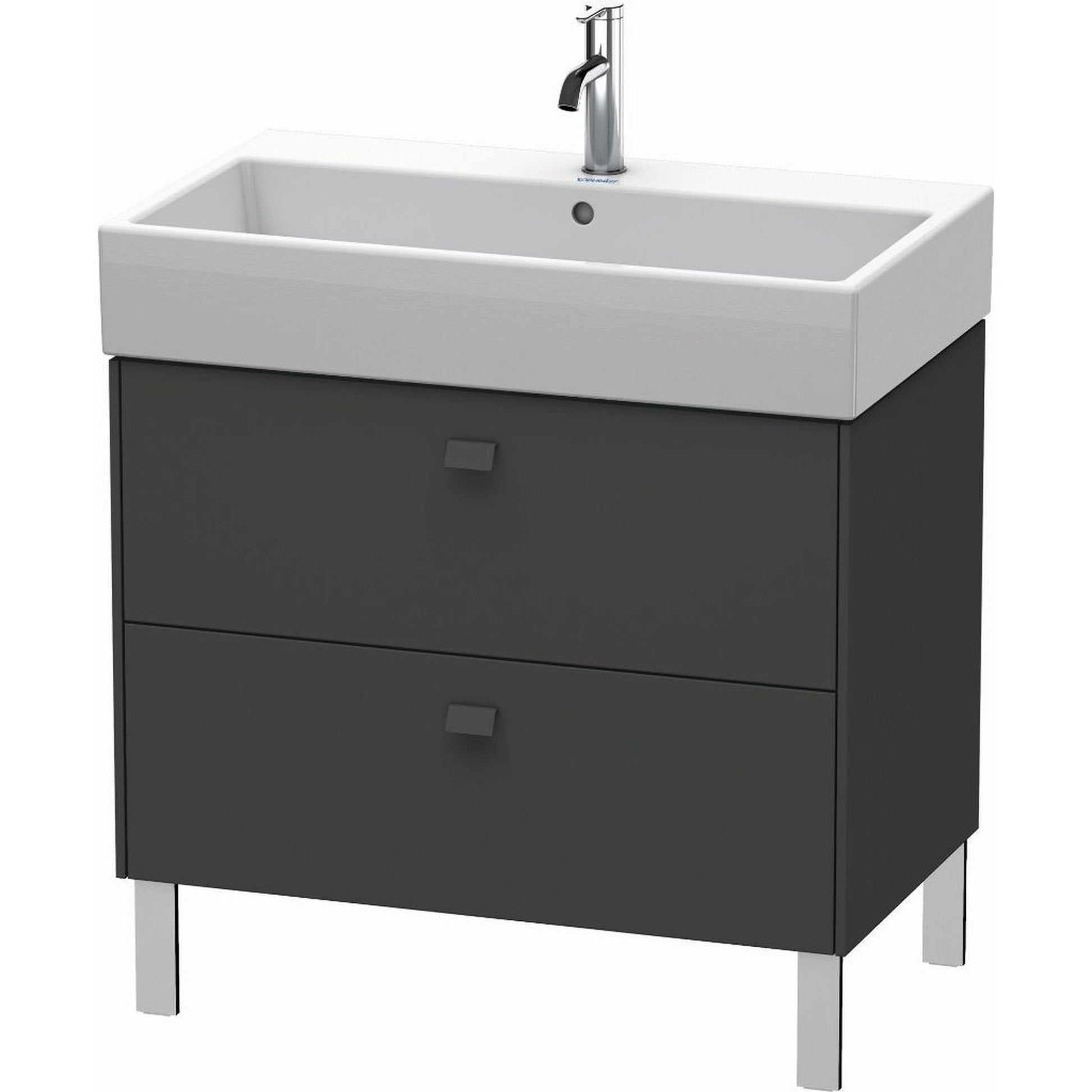 Duravit Brioso 31" x 22" x 18" Two Drawer Floor Standing Vanity Unit in Graphite Matt
