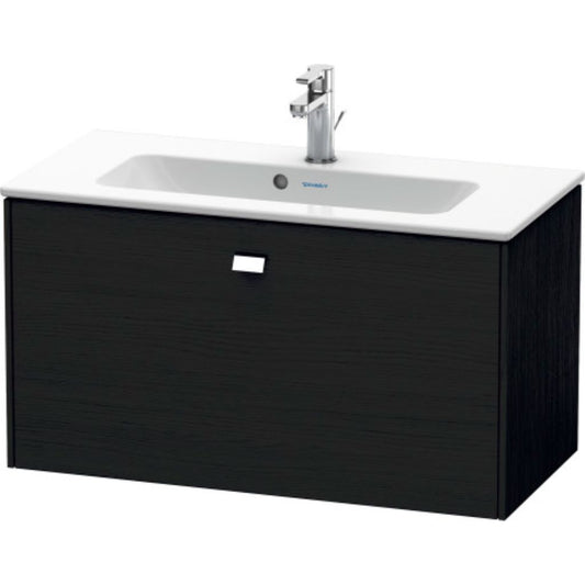 Duravit Brioso 32" x 17" x 15" One Drawer Wall-Mount Vanity Unit in Black Oak and Chrome Handle