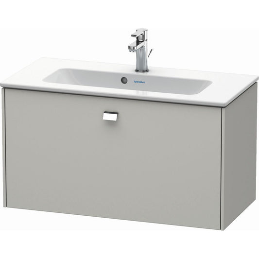 Duravit Brioso 32" x 17" x 15" One Drawer Wall-Mount Vanity Unit in Concrete Grey Matt and Chrome Handle