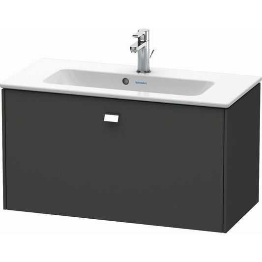Duravit Brioso 32" x 17" x 15" One Drawer Wall-Mount Vanity Unit in Graphite Matt and Chrome Handle