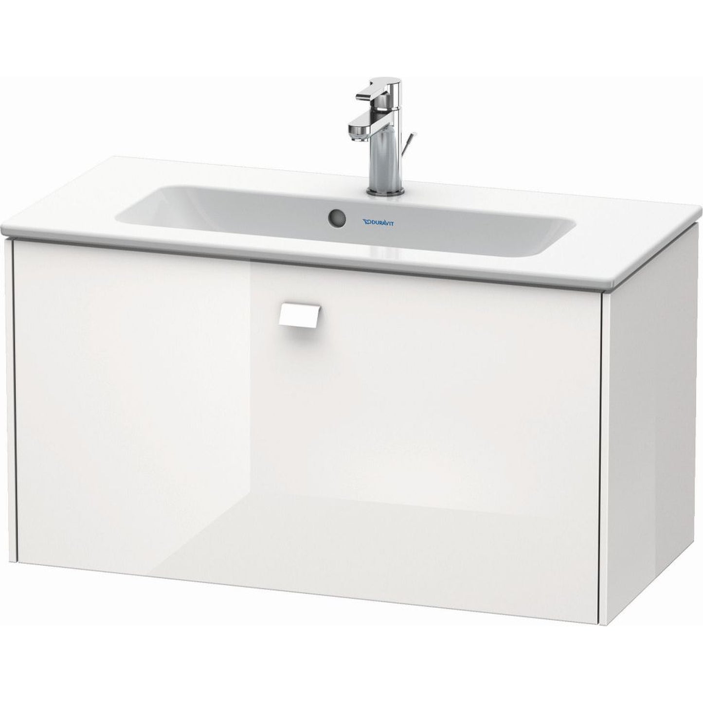 Duravit Brioso 32" x 17" x 15" One Drawer Wall-Mount Vanity Unit in White High Gloss