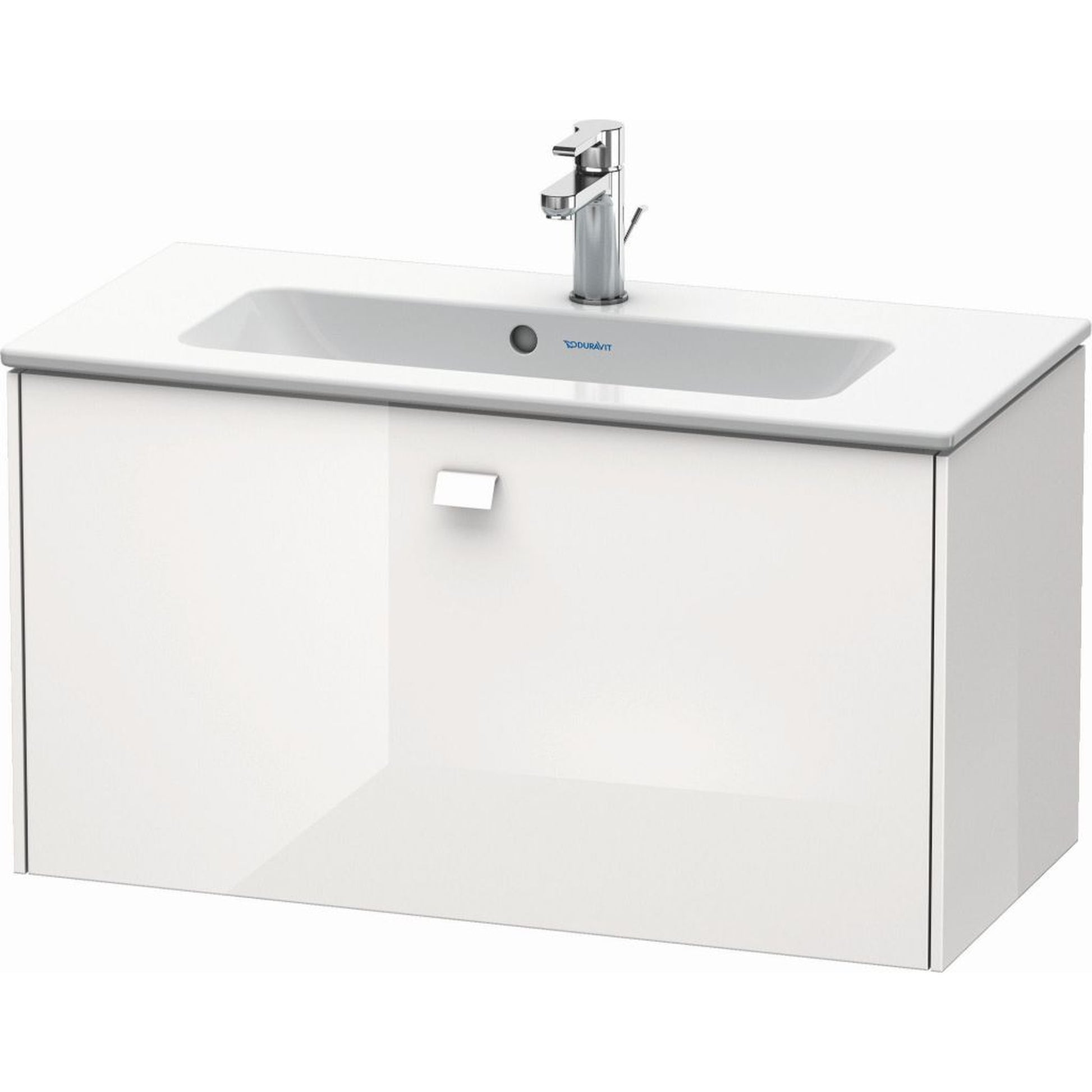 Duravit Brioso 32" x 17" x 15" One Drawer Wall-Mount Vanity Unit in White High Gloss
