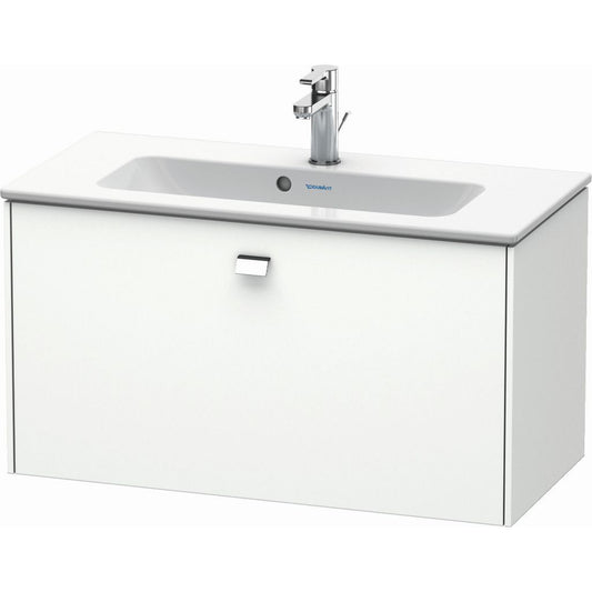 Duravit Brioso 32" x 17" x 15" One Drawer Wall-Mount Vanity Unit in White Matt and Chrome Handle