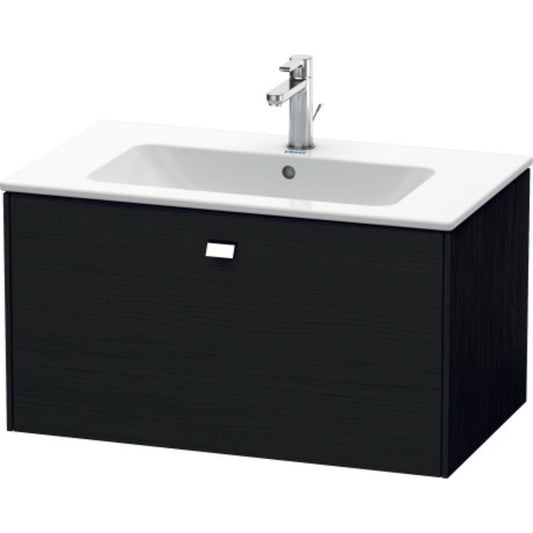 Duravit Brioso 32" x 17" x 19" One Drawer Wall-Mount Vanity Unit in Black Oak and Chrome Handle