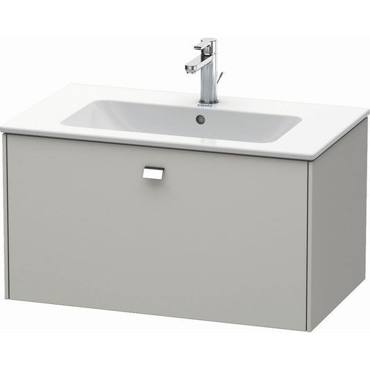 Duravit Brioso 32" x 17" x 19" One Drawer Wall-Mount Vanity Unit in Concrete Grey Matt and Chrome Handle
