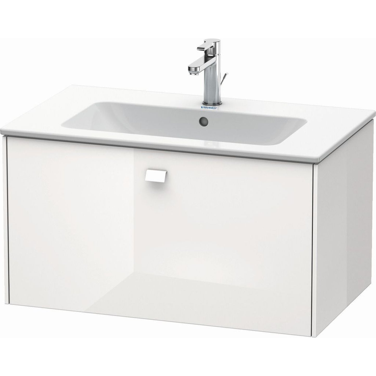 Duravit Brioso 32" x 17" x 19" One Drawer Wall-Mount Vanity Unit in White High Gloss