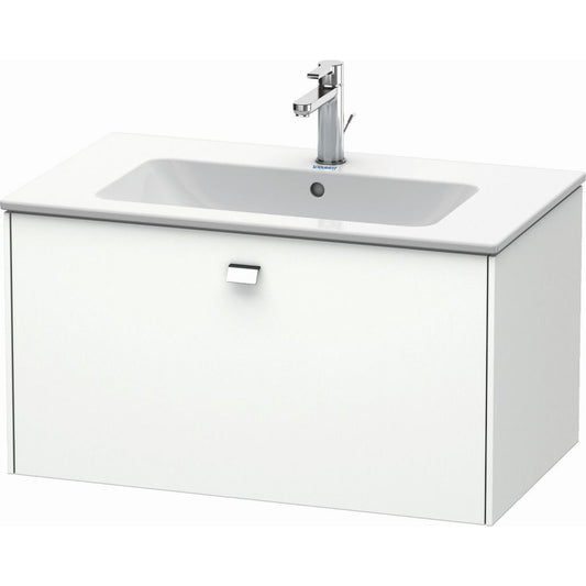 Duravit Brioso 32" x 17" x 19" One Drawer Wall-Mount Vanity Unit in White Matt and Chrome Handle