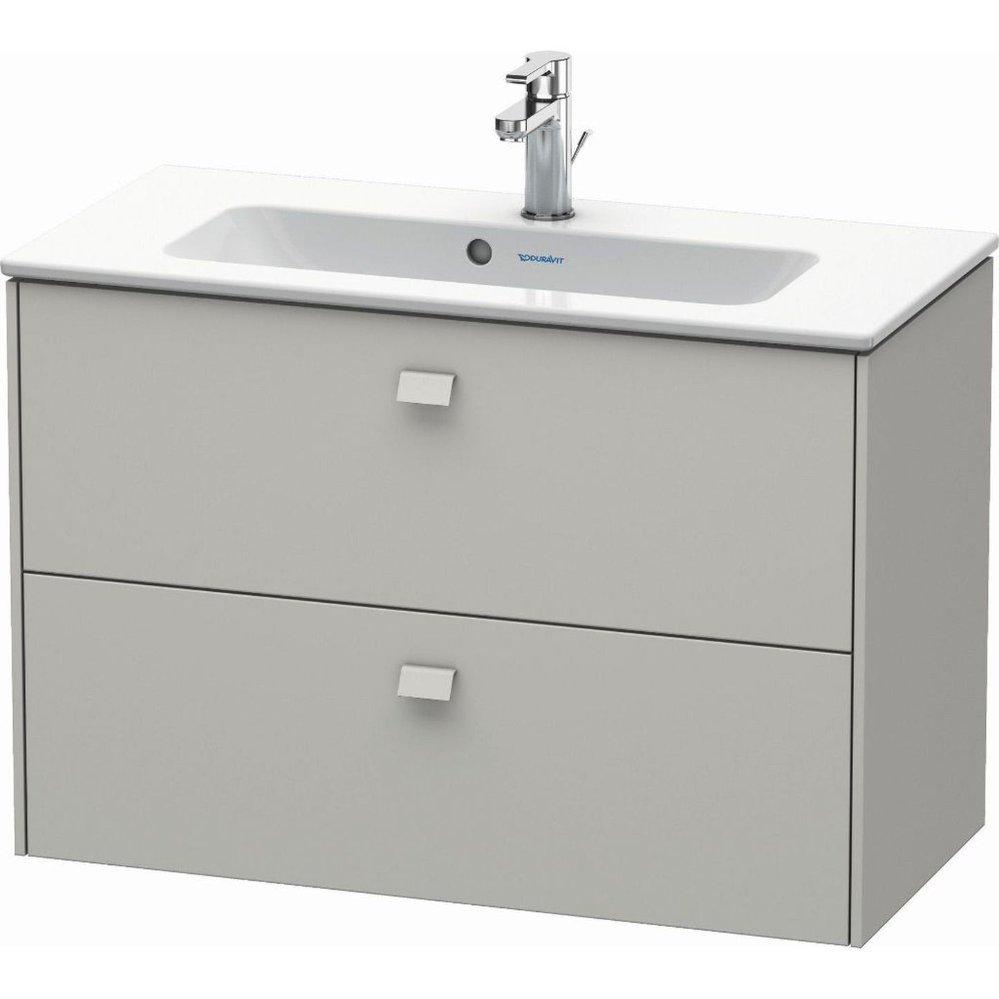 Duravit Brioso 32" x 22" x 15" Two Drawer Wall-Mount Vanity Unit in Concrete Grey Matt