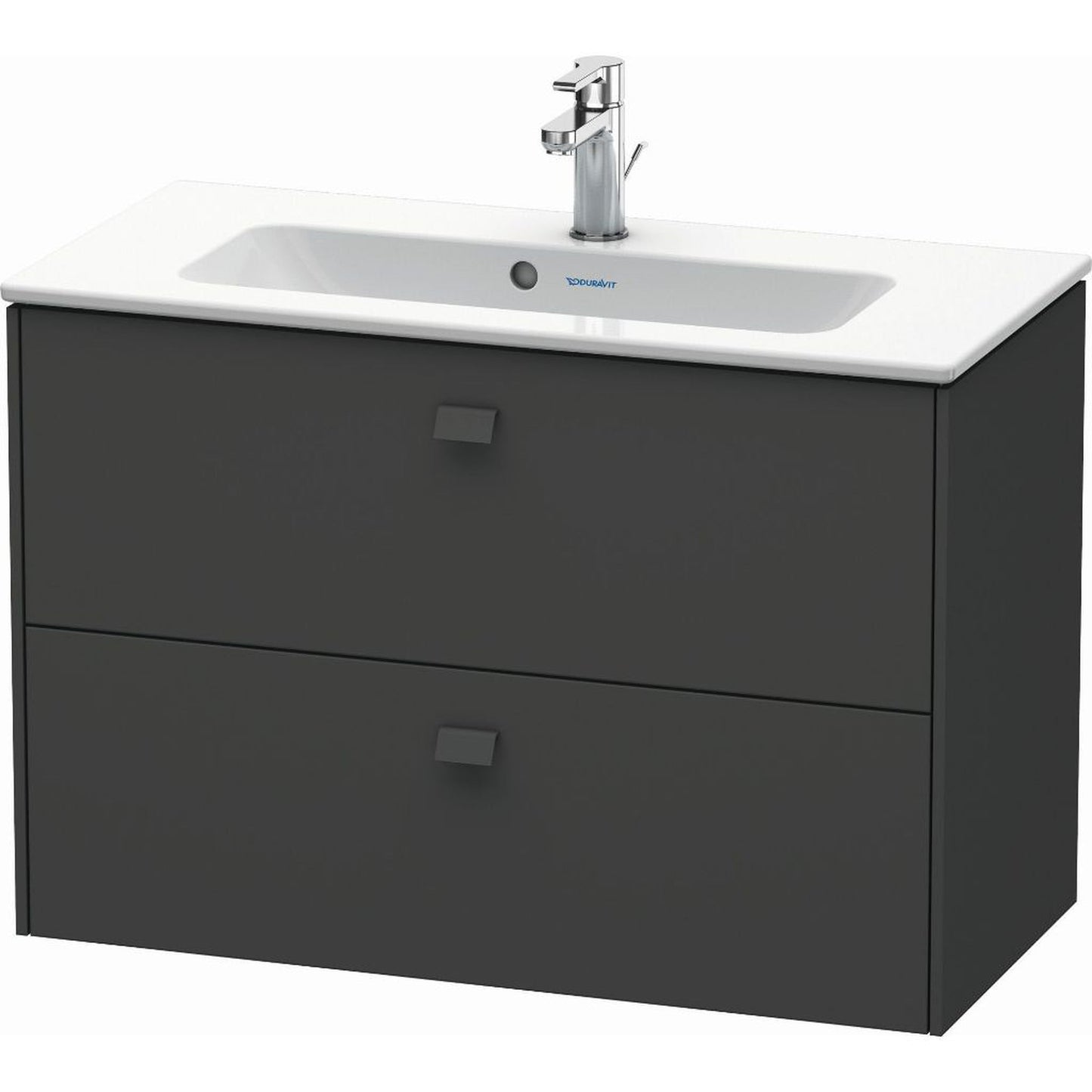 Duravit Brioso 32" x 22" x 15" Two Drawer Wall-Mount Vanity Unit in Graphite Matt