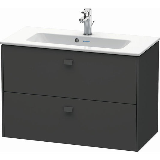 Duravit Brioso 32" x 22" x 15" Two Drawer Wall-Mount Vanity Unit in Graphite Matt