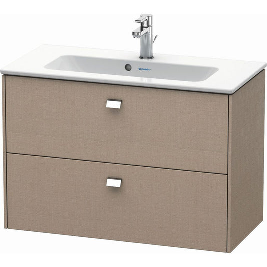Duravit Brioso 32" x 22" x 15" Two Drawer Wall-Mount Vanity Unit in Linen and Chrome Handle