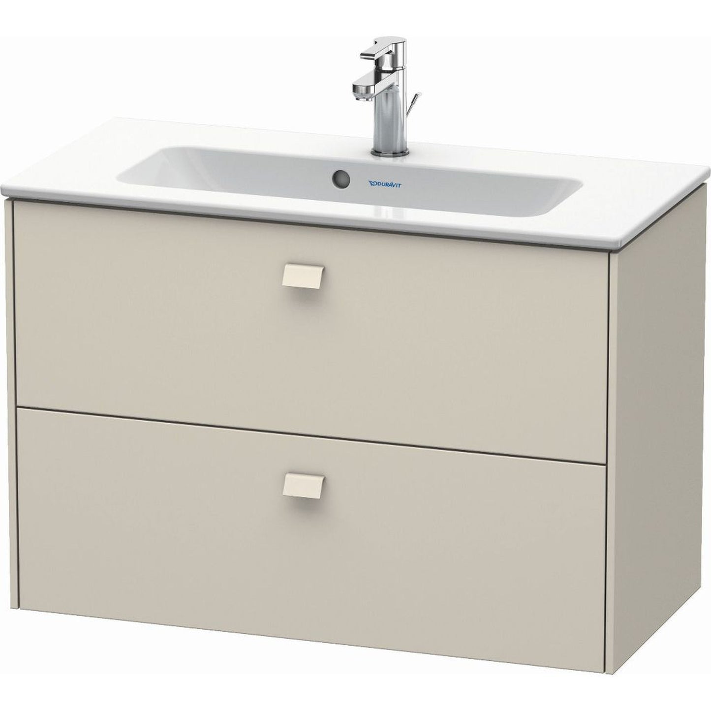Duravit Brioso 32" x 22" x 15" Two Drawer Wall-Mount Vanity Unit in Taupe