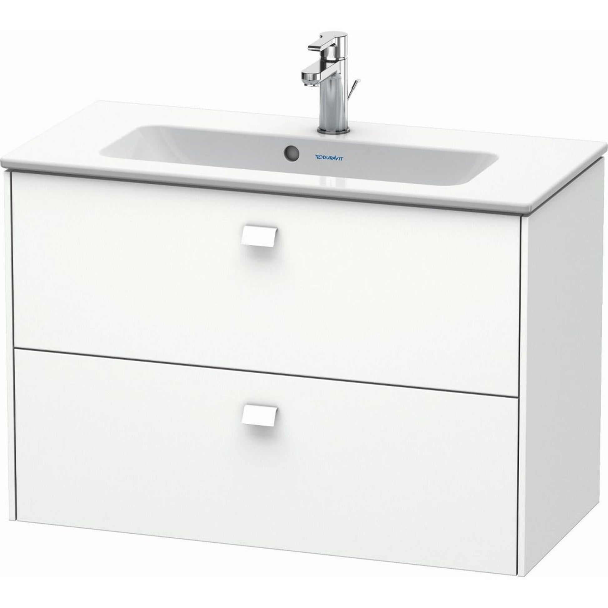 Duravit Brioso 32" x 22" x 15" Two Drawer Wall-Mount Vanity Unit in White Matt