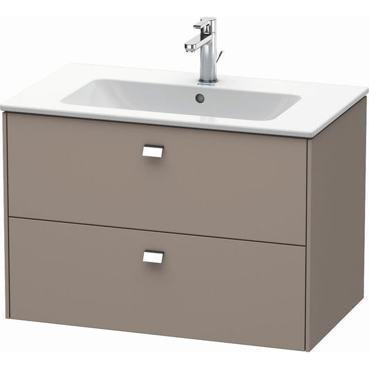 Duravit Brioso 32" x 22" x 19" Two Drawer Wall-Mount Vanity Unit in Basalt Matt and Chrome Handle