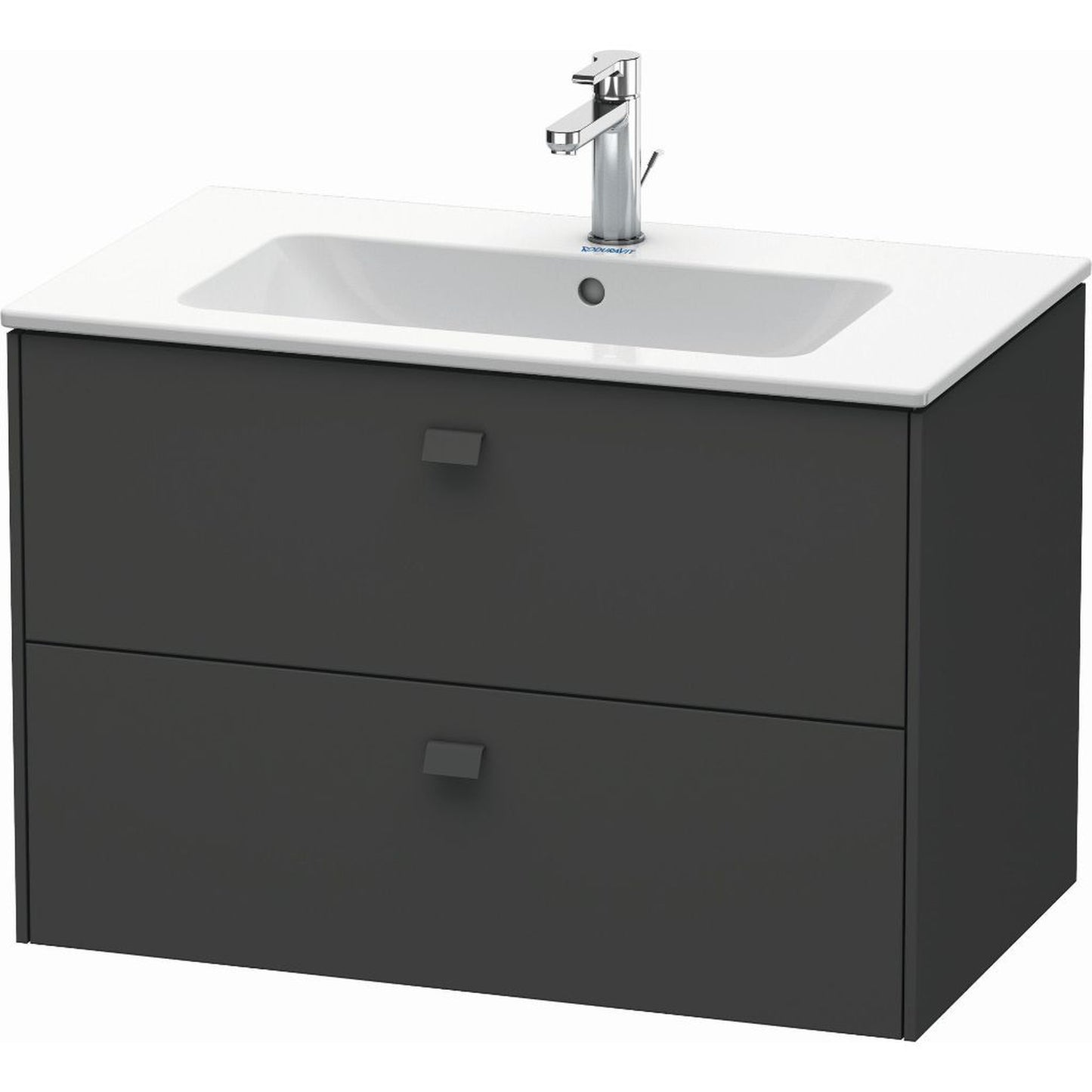 Duravit Brioso 32" x 22" x 19" Two Drawer Wall-Mount Vanity Unit in Graphite Matt