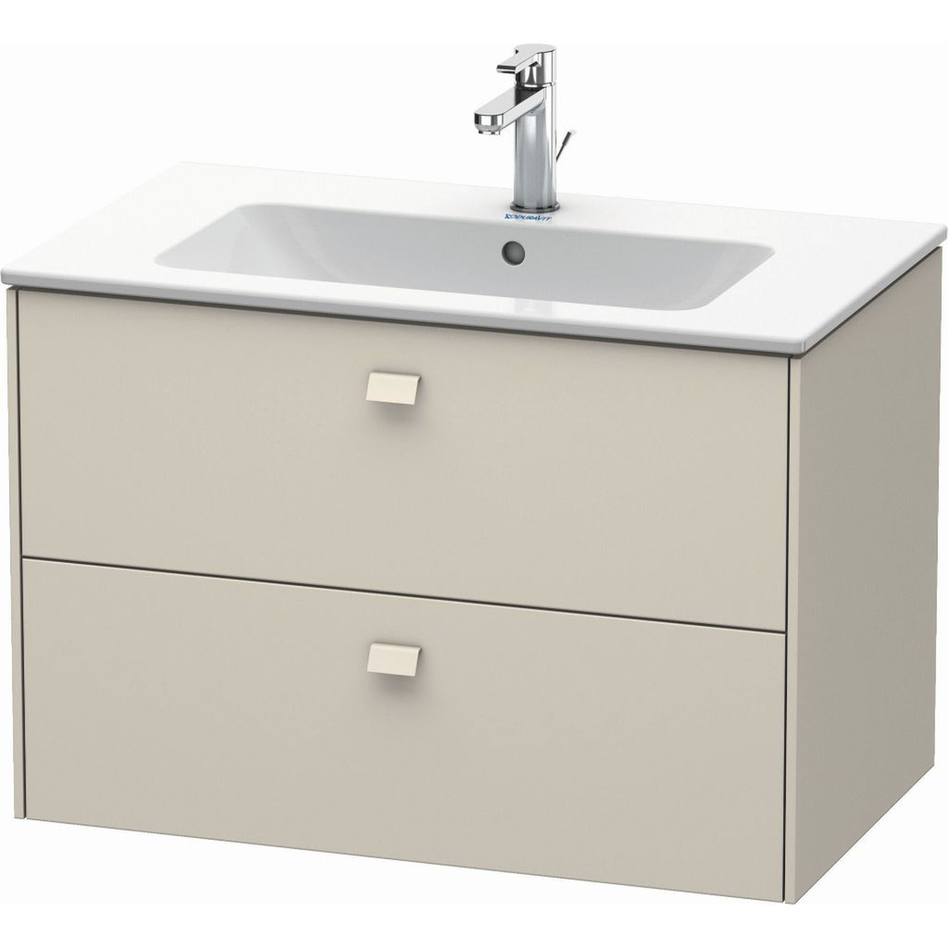 Duravit Brioso 32" x 22" x 19" Two Drawer Wall-Mount Vanity Unit in Taupe