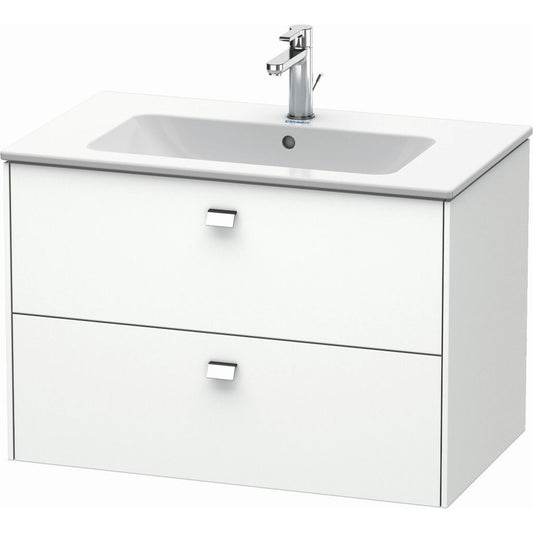 Duravit Brioso 32" x 22" x 19" Two Drawer Wall-Mount Vanity Unit in White Matt and Chrome Handle