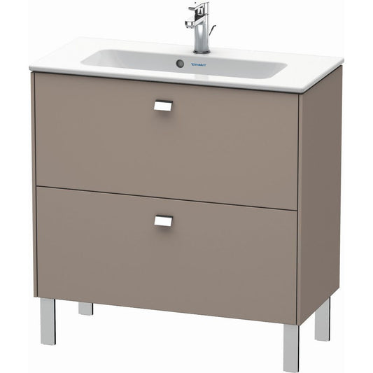 Duravit Brioso 32" x 27" x 15" Two Drawer Floor Standing Vanity Unit in Basalt Matt and Chrome Handle