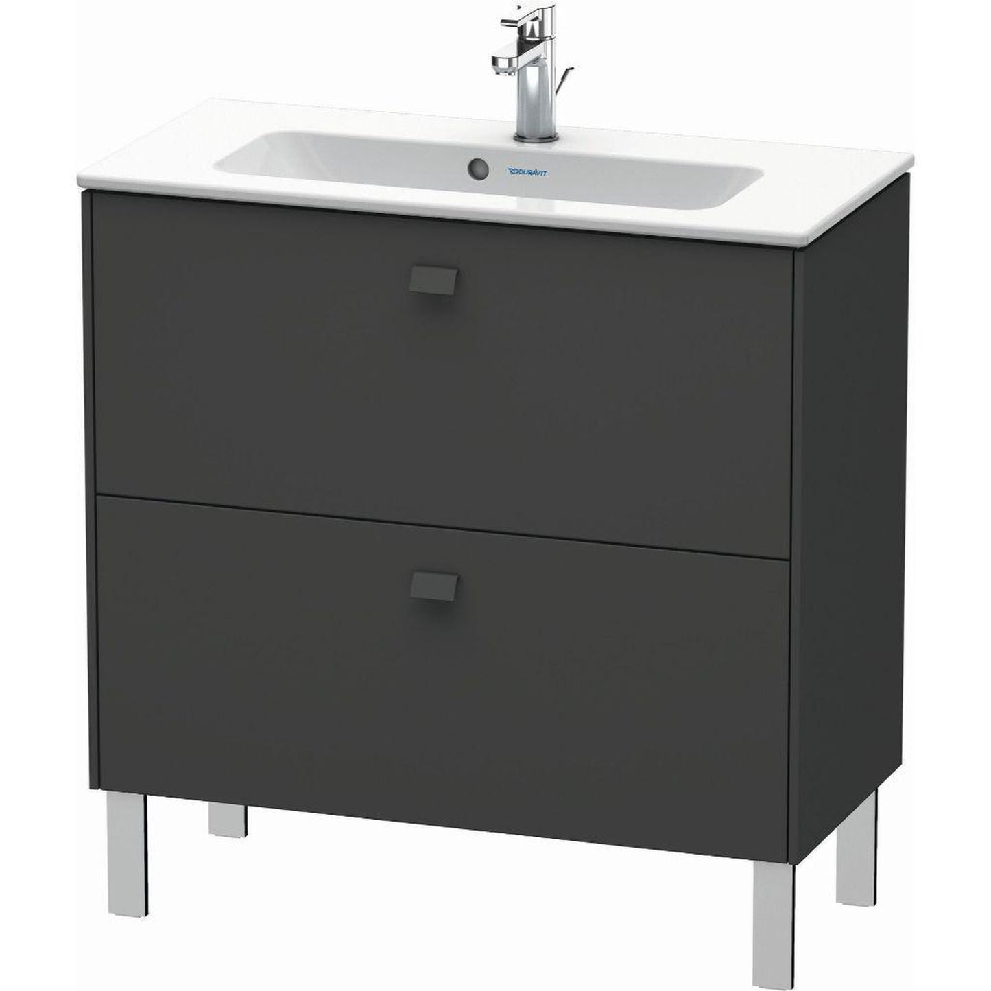 Duravit Brioso 32" x 27" x 15" Two Drawer Floor Standing Vanity Unit in Graphite Matt
