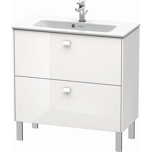 Duravit Brioso 32" x 27" x 15" Two Drawer Floor Standing Vanity Unit in White High Gloss
