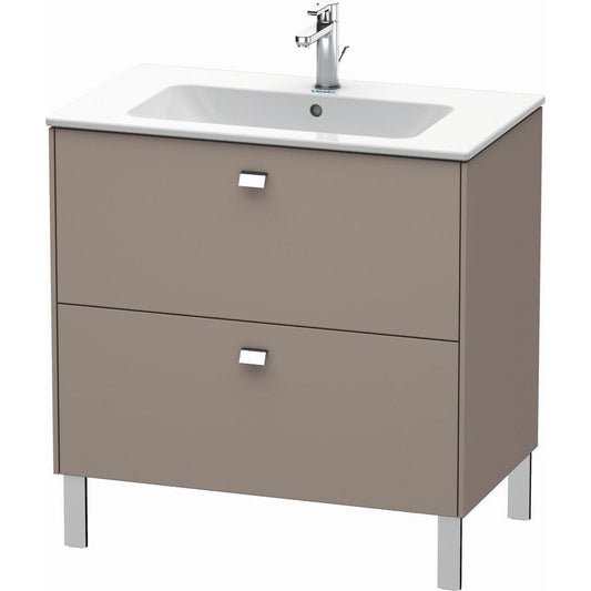 Duravit Brioso 32" x 27" x 19" Two Drawer Floor Standing Vanity Unit in Basalt Matt and Chrome Handle