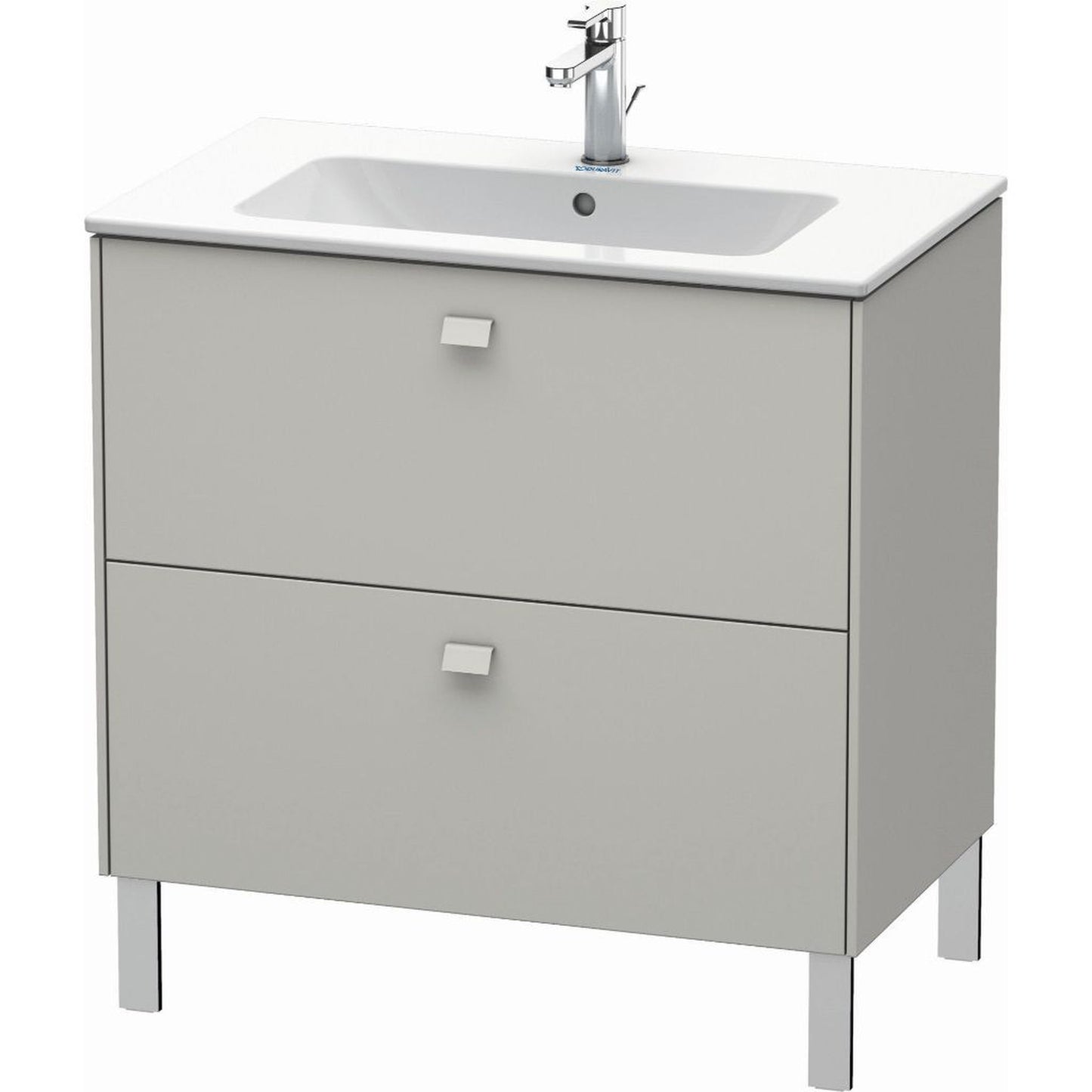 Duravit Brioso 32" x 27" x 19" Two Drawer Floor Standing Vanity Unit in Concrete Grey Matt