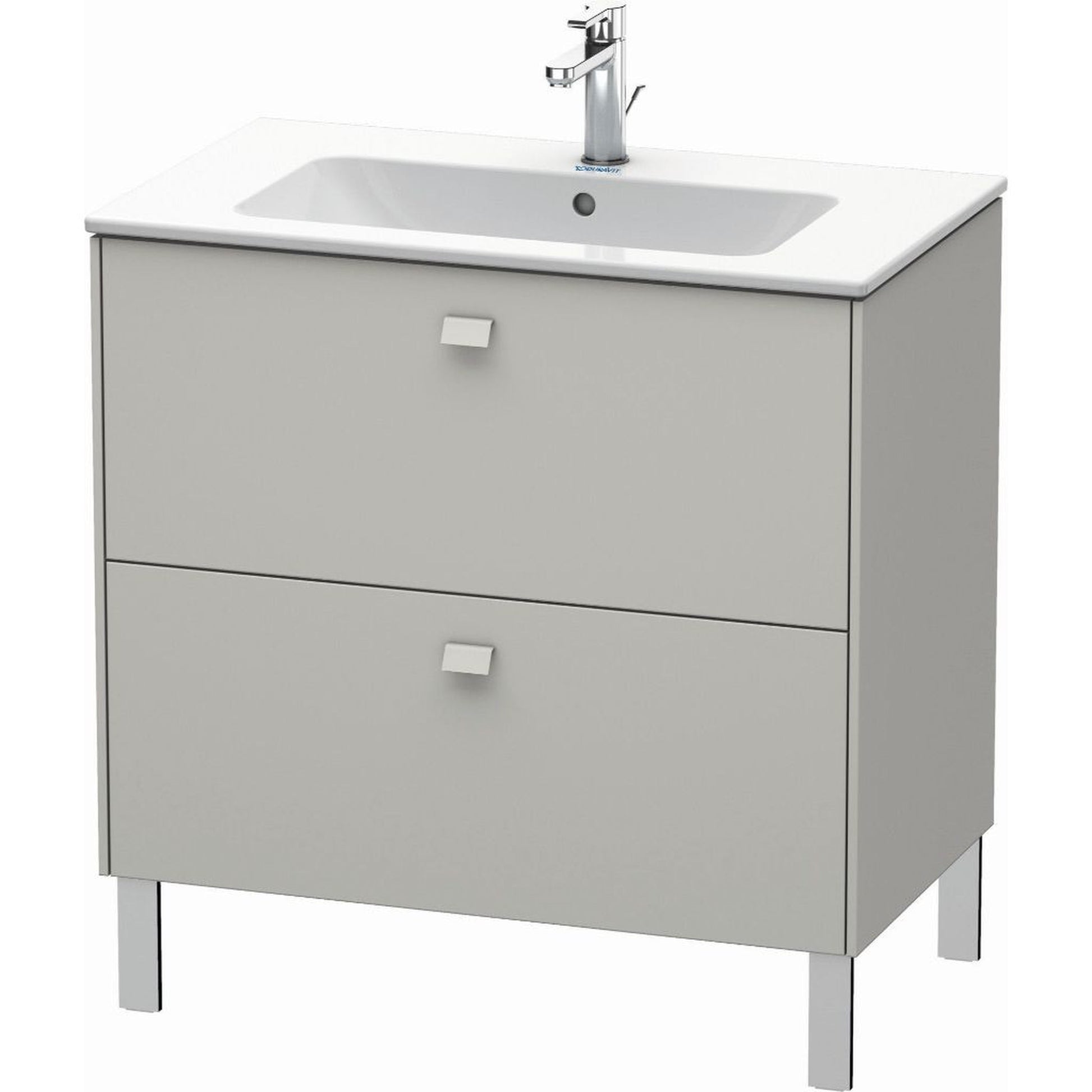 Duravit Brioso 32" x 27" x 19" Two Drawer Floor Standing Vanity Unit in Concrete Grey Matt