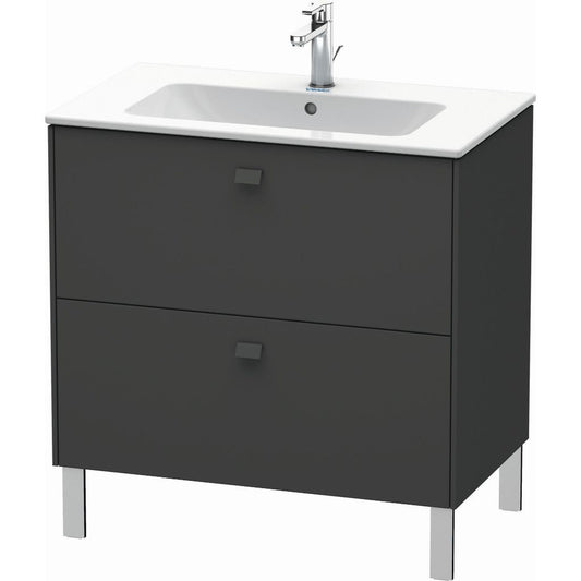 Duravit Brioso 32" x 27" x 19" Two Drawer Floor Standing Vanity Unit in Graphite Matt