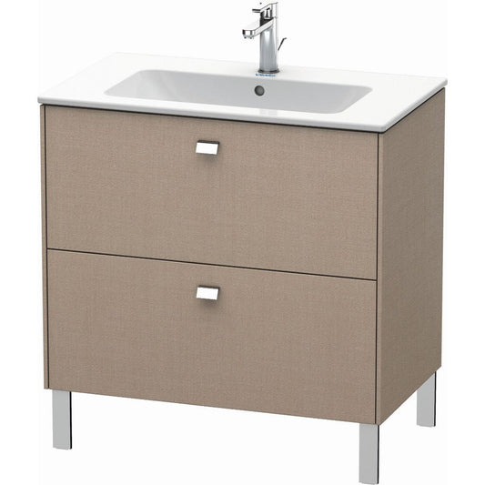 Duravit Brioso 32" x 27" x 19" Two Drawer Floor Standing Vanity Unit in Linen and Chrome Handle