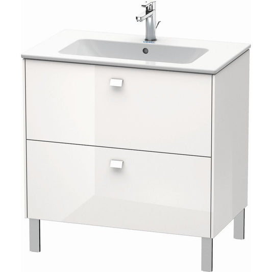 Duravit Brioso 32" x 27" x 19" Two Drawer Floor Standing Vanity Unit in White High Gloss