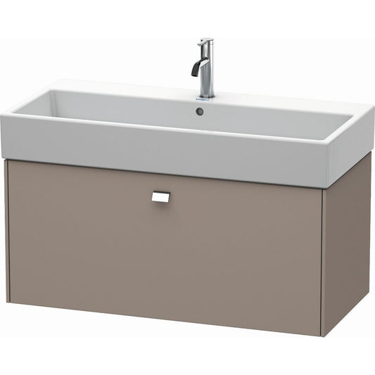 Duravit Brioso 39" x 17" x 18" One Drawer Wall-Mount Vanity Unit in Basalt Matt and Chrome Handle