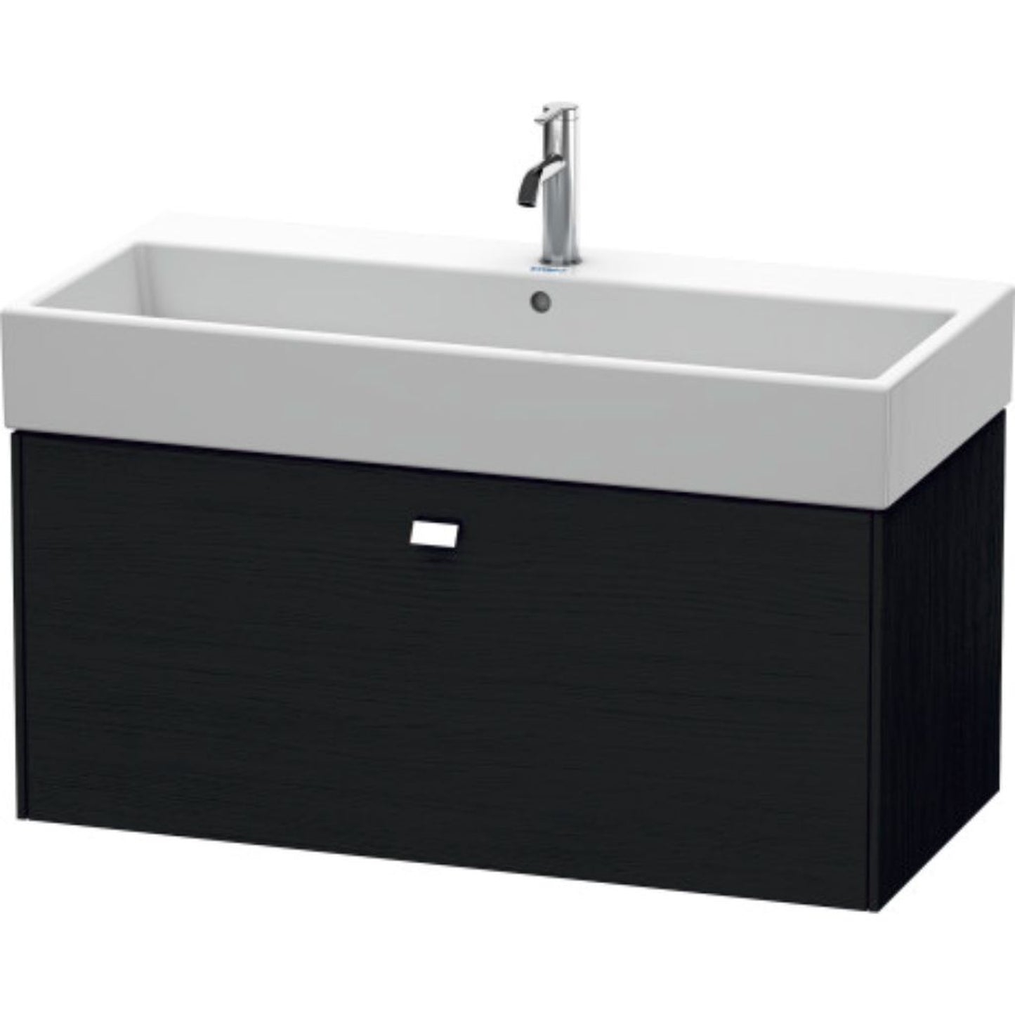 Duravit Brioso 39" x 17" x 18" One Drawer Wall-Mount Vanity Unit in Black Oak and Chrome Handle